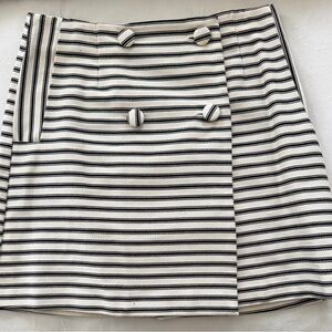 Topshop Black and White Striped Mini Skirt